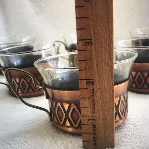 Set of 6 Schott Mainz Tea Glasses and Metal Holders Vintage Jena glass - Picture 2 of 7